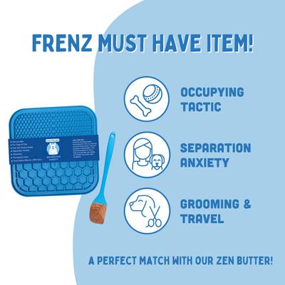 Show full view: Zen Frenz Dog & Cat Lick Mat, Blue, Medium slide 4 of 7