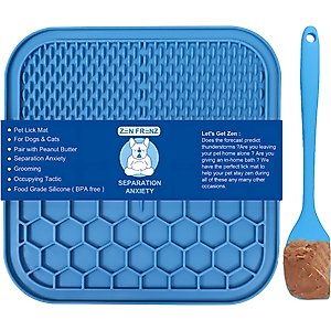 Zen Frenz Dog & Cat Lick Mat, Blue, Medium