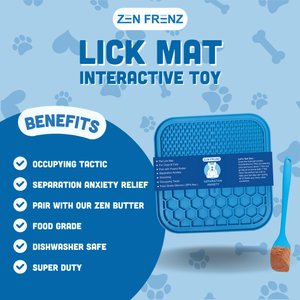 Zen Frenz Dog & Cat Lick Mat, Blue, Medium