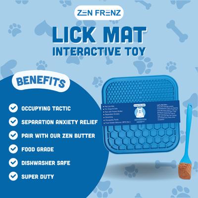 Show full view: Zen Frenz Dog & Cat Lick Mat, Blue, Medium slide 3 of 7