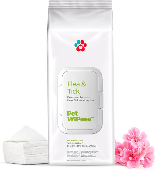 Show full view: Pet Parents Pet WiPees Flea & Tick Natural Plant-Based Pest Repellent Wipes for Dogs & Cats, 100 count slide 1 of 9