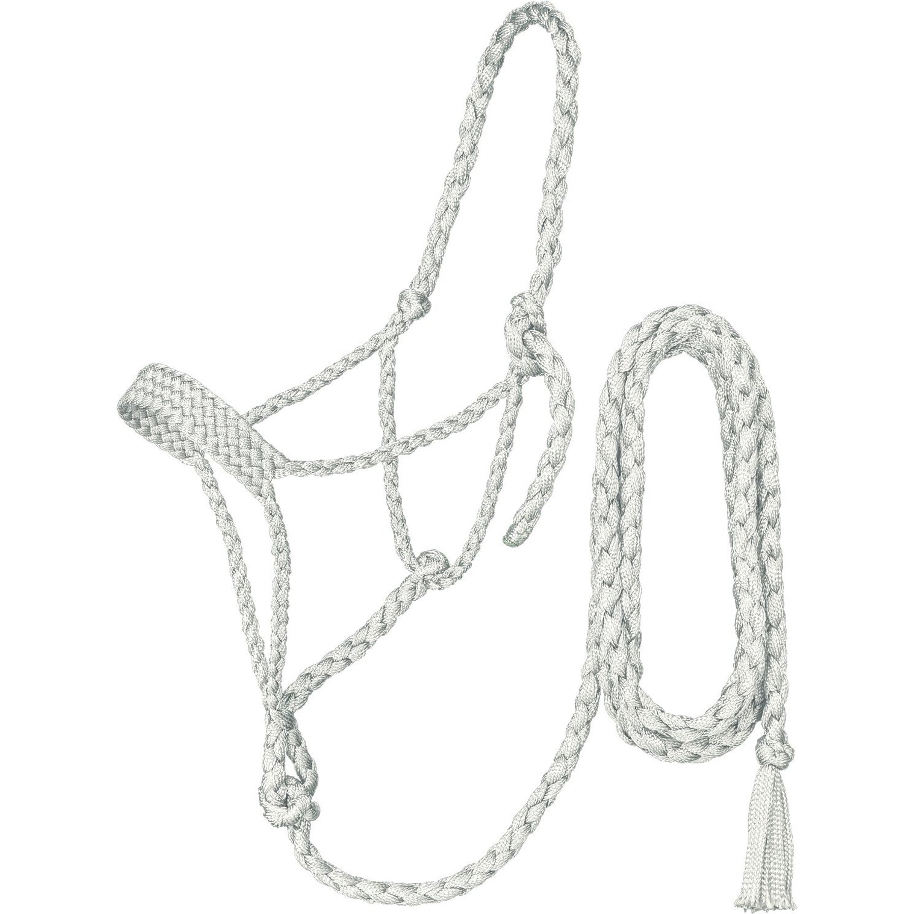 Tough1 Premium Mule Tape Horse Halter with Lead, White, Horse