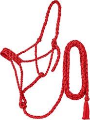 Tough1 Premium Mule Tape Funfetti Horse Halter with Lead, Red, Horse