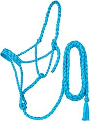 Tough1 Premium Mule Tape Horse Halter with Lead, Turquoise, Horse