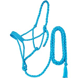 Tough1 Premium Mule Tape Horse Halter with Lead, Turquoise, Horse