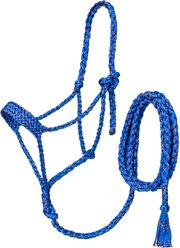 Tough1 Premium Mule Tape Funfetti Horse Halter with Lead, Royal Blue, Pony