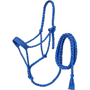 Tough1 Premium Mule Tape Funfetti Horse Halter with Lead, Royal Blue, Pony