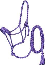 Tough1 Premium Mule Tape Funfetti Horse Halter with Lead, Purple, Horse