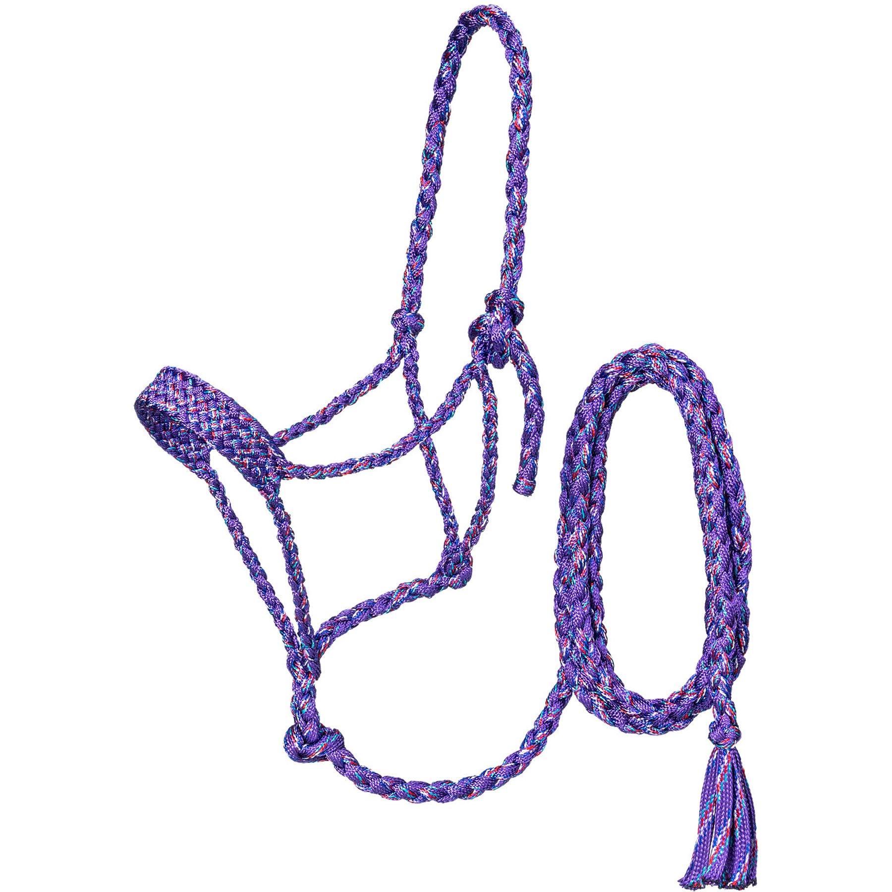 Tough1 Premium Mule Tape Funfetti Horse Halter with Lead, Purple, Pony
