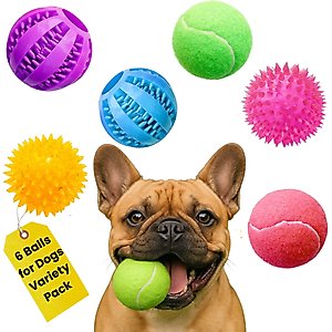 Pacific Pups Rescue Ball Dog Toy Variety Pack, 6 count