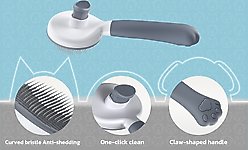 Yafylly Short & Long Haired Detangling Cat Brush, Gray, Small slide 2 of 9