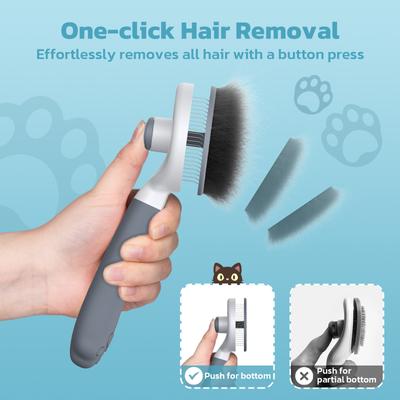 Show full view: Yafylly Short & Long Haired Detangling Cat Brush, Gray, Small slide 7 of 10