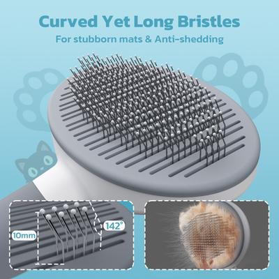 Show full view: Yafylly Short & Long Haired Detangling Cat Brush, Gray, Small slide 5 of 10