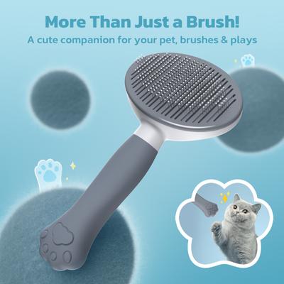 Show full view: Yafylly Short & Long Haired Detangling Cat Brush, Gray, Small slide 3 of 10