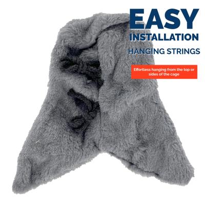 Show full view: KNUTI Bird Corner Fleece Bird Blanket, Gray, Large: 8-in slide 6 of 8