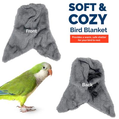 Show full view: KNUTI Bird Corner Fleece Bird Blanket, Gray, Large: 8-in slide 2 of 8
