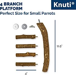 KNUTI Hanging Natural Wood Bird Perch with 4 Branches, Wood, Medium slide 2 of 8