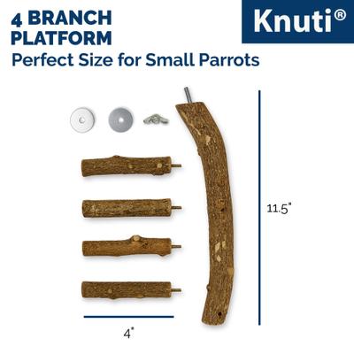 Show full view: KNUTI Hanging Natural Wood Bird Perch with 4 Branches, Wood, Medium slide 7 of 9
