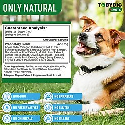 TOBYDIC Broad Spectrum Herbal Antibiotic Sneezing Relief & Kennel Cough Treatment Liquid Respiratory Supplement for Dogs & Cats, 2-fl oz bottle slide 2 of 7