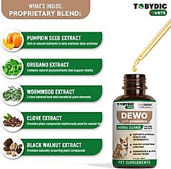 TOBYDIC Natural Intestinal Defense with Probiotic Toxins Removal & Anti-Inflammatory Liquid Supplement for Dogs & Cats, 2-fl oz bottle slide 2 of 7