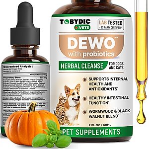 TOBYDIC Natural Intestinal Defense with Probiotic Toxins Removal & Anti-Inflammatory Liquid Supplement for Dogs & Cats, 2-fl oz bottle