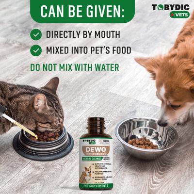 Show full view: TOBYDIC Natural Intestinal Defense with Probiotic Toxins Removal & Anti-Inflammatory Liquid Supplement for Dogs & Cats, 2-fl oz bottle slide 6 of 9