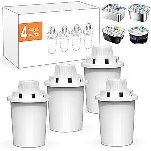 PetNF Stainless Stell Dog Water Fountain Replacement Filters, 4 count