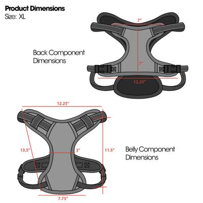 Show full view: Eddie Bauer Comfort Dog Harness, Grey, X-Large: 31-in chest slide 3 of 4