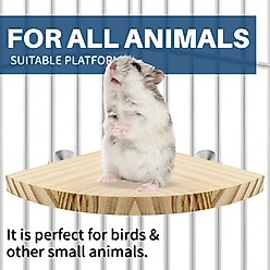 KNUTI Bird Cage Corner Perch Platform, Wood, Small slide 2 of 8