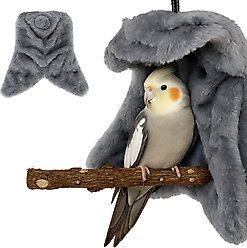 KNUTI Bird Corner Fleece Bird Blanket, Gray, Large: 8-in