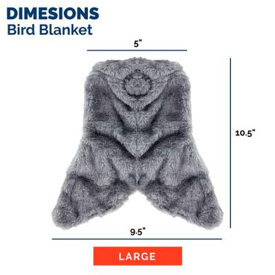 Show full view: KNUTI Bird Corner Fleece Bird Blanket, Gray, Large: 8-in slide 3 of 8