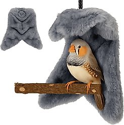 KNUTI Bird Corner Fleece Bird Blanket, Gray, Small: 4-in