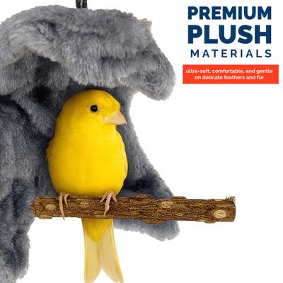 Show full view: KNUTI Bird Corner Fleece Bird Blanket, Gray, Small: 4-in slide 4 of 9