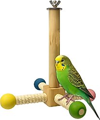 KNUTI 360° Spinning Hanging Bird Perch, Wood, Small
