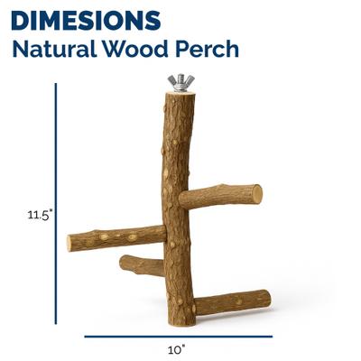 Show full view: KNUTI Hanging Natural Wood Bird Perch with 4 Branches, Wood, Medium slide 6 of 9