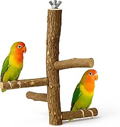 KNUTI Hanging Natural Wood Bird Perch with 4 Branches, Wood, Medium