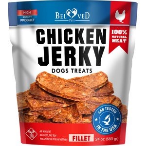 Beloved Pets Chicken Jerky Fillets Grain-Free High-Protein Human Grade Natural Dog Treats, 1.5-lb bag
