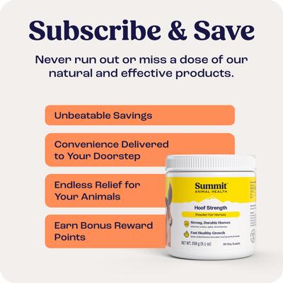 Show full view: Summit Animal Health Hoof Strength Powder Horse Hoof Supplement, 9.1-oz jar slide 8 of 10