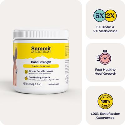 Show full view: Summit Animal Health Hoof Strength Powder Horse Hoof Supplement, 9.1-oz jar slide 7 of 10