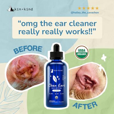 Show full view: kin+kind Clean Ears Dog Ear Cleanser, 12-fl oz bottle slide 2 of 7