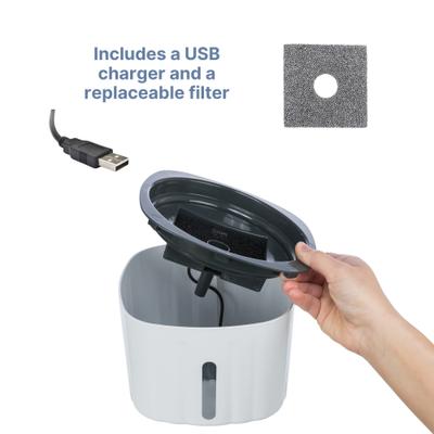 Show full view: TRIXIE Flower Cat & Dog Water Fountain, White/Gray, 68-oz slide 9 of 10