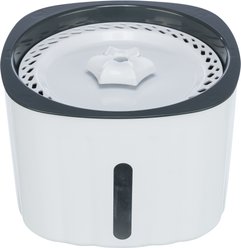TRIXIE Flower Cat & Dog Water Fountain, White/Gray, 68-oz