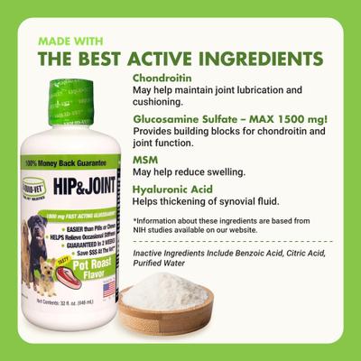 Show full view: Liquid-Vet Hip & Joint Pot Roast Dog Supplement, 32-fl oz bottle slide 5 of 10