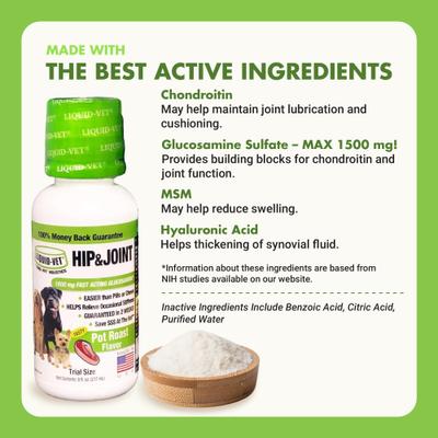 Show full view: Liquid-Vet Hip & Joint Pot Roast Dog Supplement, 8-fl oz bottle, 2-pack trial slide 5 of 10