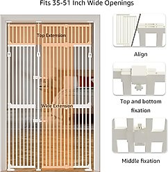 Unipaws Extra Tall Metal Dog & Cat Gate with Width & Height Extension, White slide 2 of 7