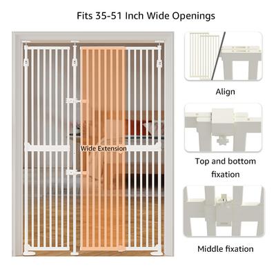 Show full view: Unipaws Extra Tall Metal Dog & Cat Gate with Width Extension, White slide 6 of 8
