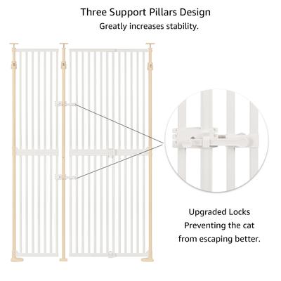 Show full view: Unipaws Extra Tall Metal Dog & Cat Gate with Width Extension, White slide 5 of 8