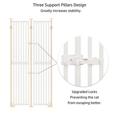 Show full view: Unipaws Extra Tall Metal Cat Gate, White slide 6 of 8