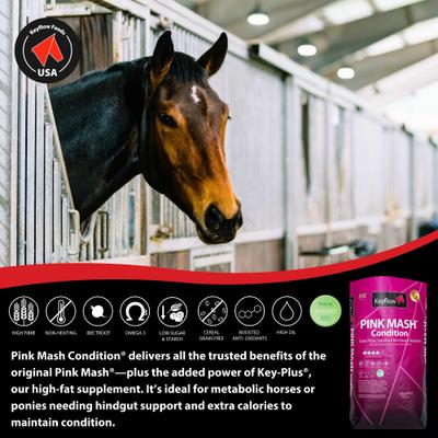 Show full view: Keyflow Feeds Pink Mash Condition Low Sugar & Low Starch Horse Feed, 33-lb bag slide 4 of 7