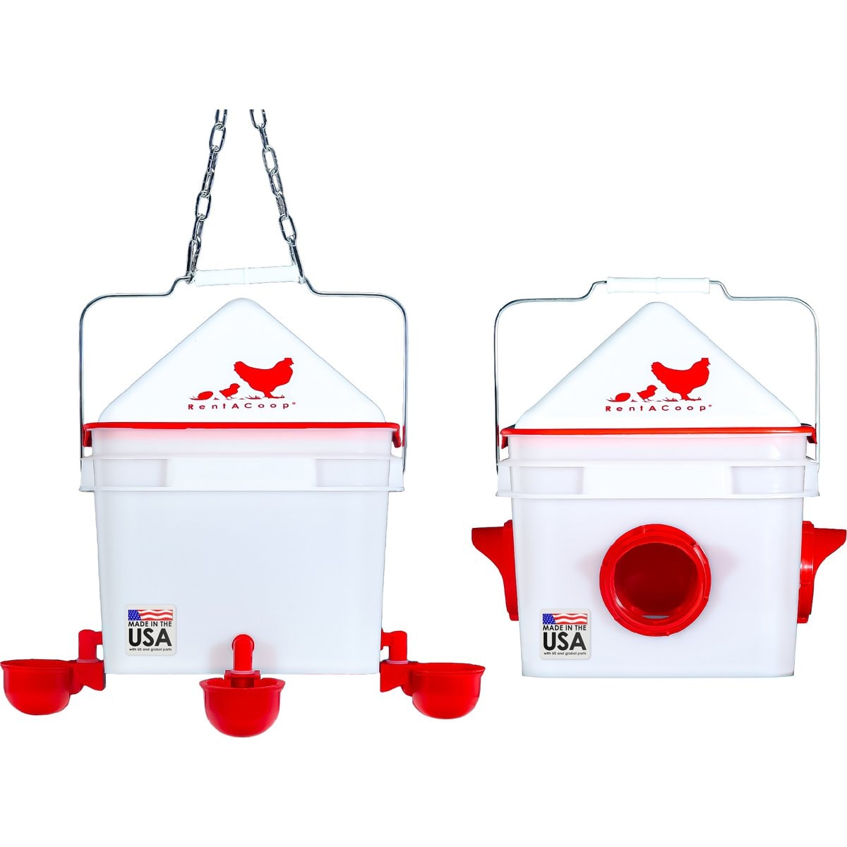 RentACoop Chick2Chicken Automatic Chicken Feeder & Waterer Set, 10-lb, 2-gal